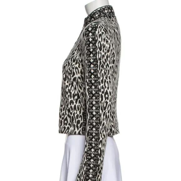 Marchesa Voyage Animal Print Jacket sz 2 Embroidered Laced front Evening Party - Picture 3 of 7